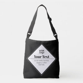 Bewerkbaar modern tekstontwerp & uw logo crossbody tas