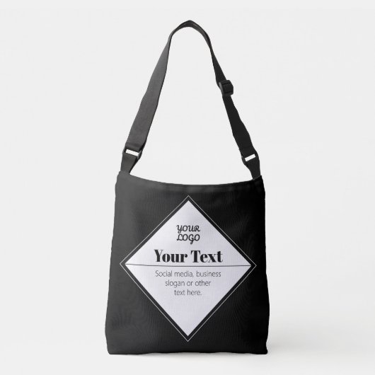 Bewerkbaar modern tekstontwerp & uw logo crossbody tas (Voorkant)