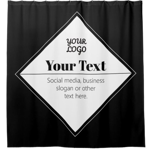 Bewerkbaar Modern Tekstontwerp & Uw Logo Douchegordijn (Voorkant)