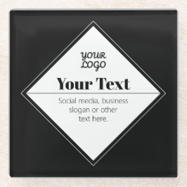 Bewerkbaar Modern Tekstontwerp & Uw Logo Glazen Onderzetter