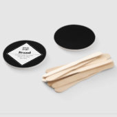 Bewerkbaar modern tekstontwerp & uw logo handwaaier (Niet-gemonteerd)