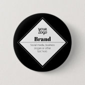 Bewerkbaar modern tekstontwerp & uw logo ronde button 5,7 cm (Voorkant)