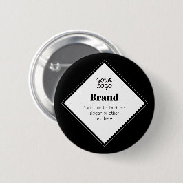 Bewerkbaar modern tekstontwerp & uw logo ronde button 5,7 cm