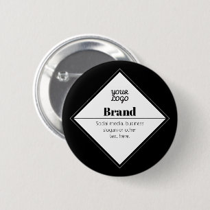 Bewerkbaar modern tekstontwerp & uw logo ronde button 5,7 cm