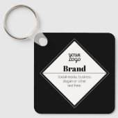 Bewerkbaar Modern Tekstontwerp & Uw Logo Sleutelhanger (Voorkant)