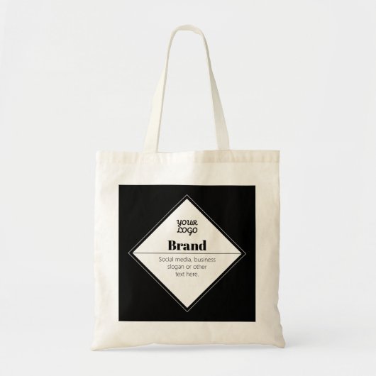 Bewerkbaar modern tekstontwerp & uw logo tote bag (Voorkant)