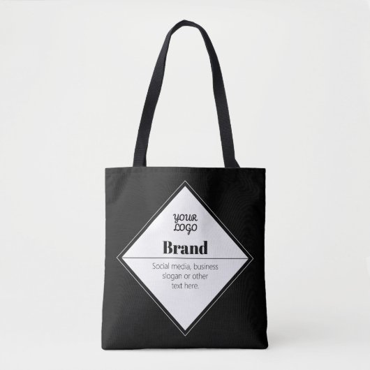 Bewerkbaar modern tekstontwerp & uw logo tote bag (Voorkant)