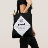 Bewerkbaar modern tekstontwerp & uw logo tote bag (Dichtbij)