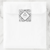 Bewerkbaar modern tekstontwerp & uw logo vierkante sticker (Tas)
