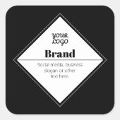 Bewerkbaar modern tekstontwerp & uw logo vierkante sticker (Voorkant)