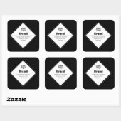 Bewerkbaar modern tekstontwerp & uw logo vierkante sticker (Vel)