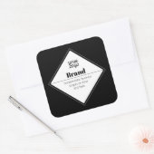 Bewerkbaar modern tekstontwerp & uw logo vierkante sticker (Envelop)