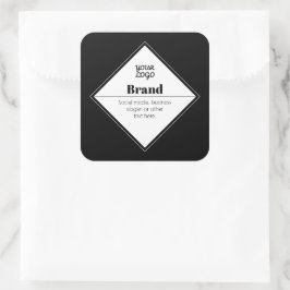 Bewerkbaar modern tekstontwerp & uw logo vierkante sticker