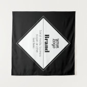 Bewerkbaar modern tekstontwerp & uw logo wandkleed (Voorkant (horizontaal))