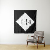 Bewerkbaar modern tekstontwerp & uw logo wandkleed (In Situ (horizontaal))