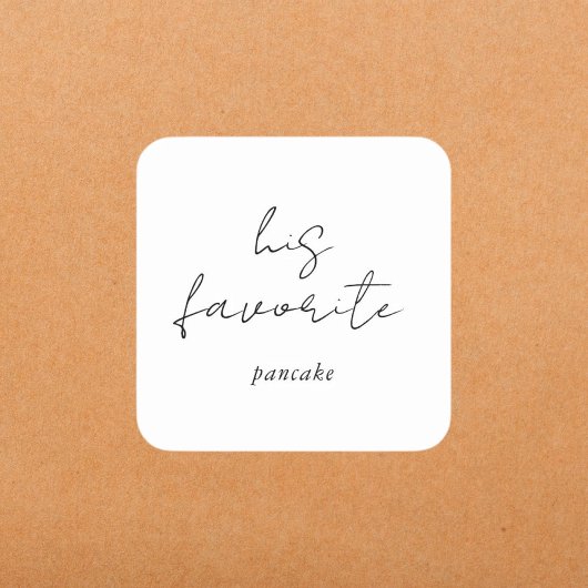 Bewerkbaar Modern Zijn Favoriete Script Trouwgunst Vierkante Sticker