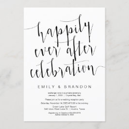 Bewerkbaar Modern Zwart Schrift, Trouw Elopement Kaart