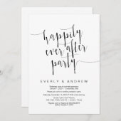 Bewerkbaar Modern Zwart Schrift, Trouw Elopement Kaart (Voorkant / Achterkant)