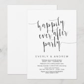 Bewerkbaar Modern Zwarte Script, Trouw Elopement Kaart (Voorkant / Achterkant)