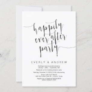 Bewerkbaar Modern Zwarte Script, Trouw Elopement Kaart