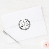 Bewerkbaar monogram advocaat rechter ronde sticker (Envelop)