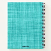 Bewerkbaar monogram en naam op blauw notitieboek (Achterkant)