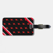 Bewerkbaar - Monogram Initiaal Rood zwart Bagagelabel (Achterkant horizontaal)