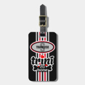 Bewerkbaar Monogram Initiaal Trini naar de Bone Bagagelabel (Voorkant verticaal)