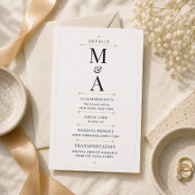 Bewerkbaar Monogram Minimaal Luxe Details Kaart