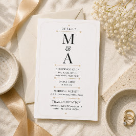 Bewerkbaar Monogram Minimaal Luxe Details Kaart