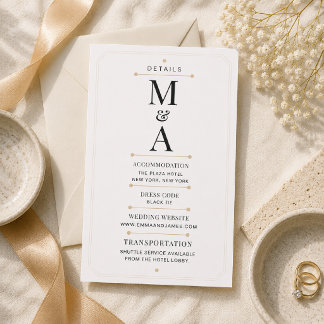 Bewerkbaar Monogram Minimaal Luxe Details Kaart