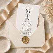 Bewerkbaar Monogram Minimaal Luxe Details Kaart