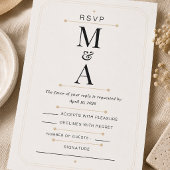 Bewerkbaar Monogram Minimaal Luxe RSVP Kaart