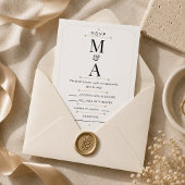 Bewerkbaar Monogram Minimaal Luxe RSVP Kaart