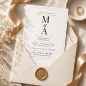 Bewerkbaar Monogram Minimaal Luxe Trouwfeest Kaart