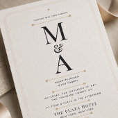 Bewerkbaar Monogram Minimaal Luxe Trouwfeest Kaart