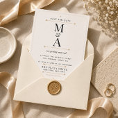 Bewerkbaar Monogram Minimale Luxe Bewaar De Datum Kaart