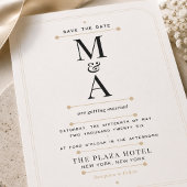 Bewerkbaar Monogram Minimale Luxe Bewaar De Datum Kaart