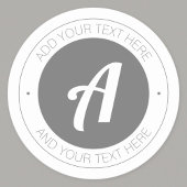 Bewerkbaar monogram of voeg uw eigen Logo toe Ronde Sticker