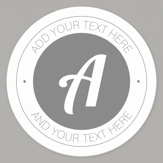 Bewerkbaar monogram of voeg uw eigen Logo toe Ronde Sticker