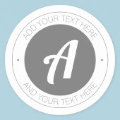 Bewerkbaar monogram of voeg uw eigen Logo toe Ronde Sticker