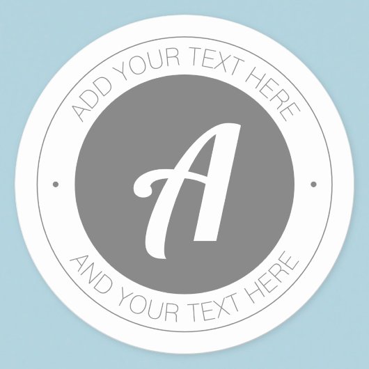 Bewerkbaar monogram of voeg uw eigen Logo toe Ronde Sticker