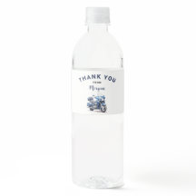 Bewerkbaar Motorfiets Verjaardag Waterfles Label