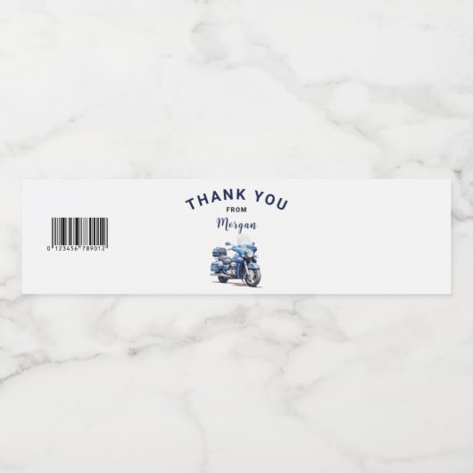 Bewerkbaar Motorfiets Verjaardag Waterfles Label Waterfles Etiket (Enkel label)