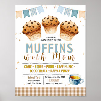 Bewerkbaar muffin met mama fondsenwervingsflyer poster