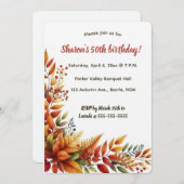 Bewerkbaar najaarsblad kaart (Voorkant / Achterkant)