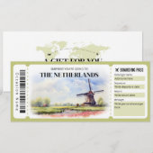 Bewerkbaar Nederland Boarding Pass Vliegticket Kaart (Voorkant / Achterkant)