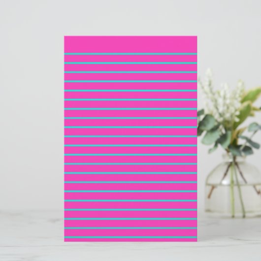 Bewerkbaar Neon Decorative Lined Stationery Paper Briefpapier (Staand voorkant)