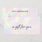 Bewerkbaar nep-holografisch elegant cadeaucertific (Voorkant / Achterkant)