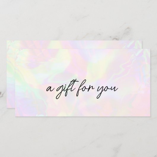 Bewerkbaar nep-holografisch elegant cadeaucertific (Voorkant / Achterkant)